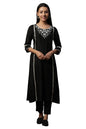 Aurelia WomenS Viscose Regular Kurta (24Fea15104_Black