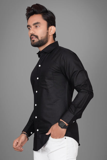 Besix Full Sleeve Black Formal Shirt For Men Cotton Regular Fit Casual - Pure Premium Branded Shirts For Men Formal Stylish Slim