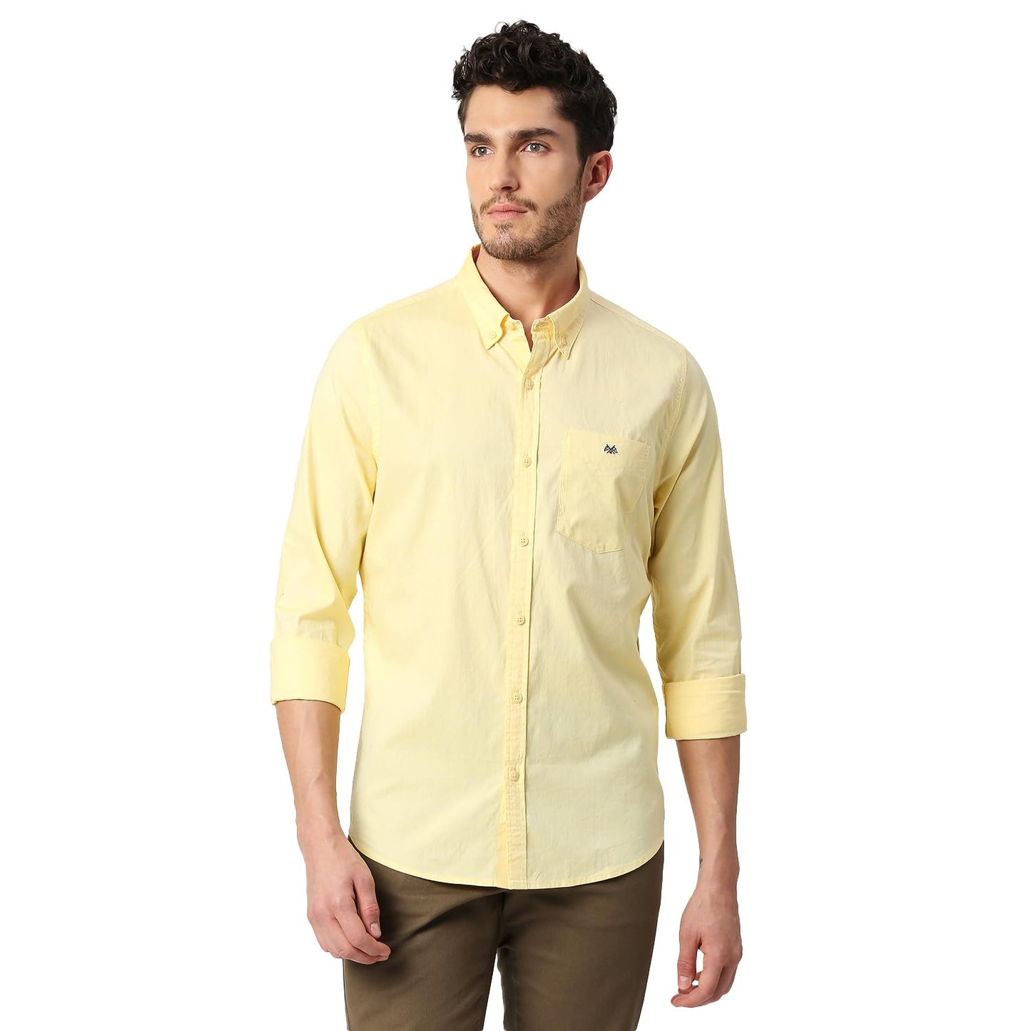 Thomas Scott Solid Color Long Sleeve Regular Fit Casual Shirt for Mens