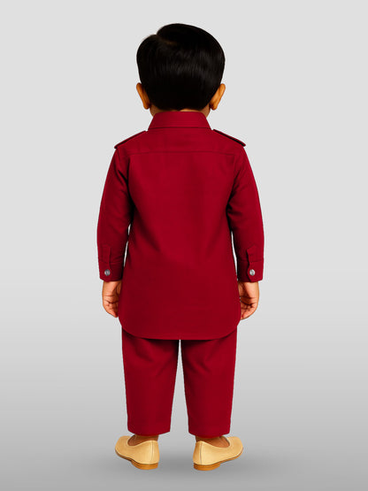Vastramay Boys Pathani Khan Suit Set  Soft Cotton Fabric With Patiala Pyjama  Perfect For Holi & Eid