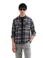 The Indian Garage Co Mens Regular Fit Checked Casual Overshirt Sweater