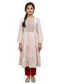 Aarika Girls Ethnic Wear White Colour Embroidery/Bandhani Cotton Blend Kurti-(8-15 Years)-(Kurti-K-601-White-32)