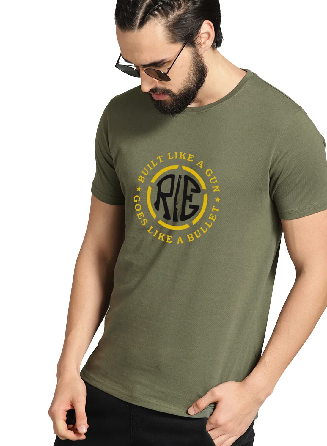 ADRO Built Like a Gun Goes Like a Bullet Mens Printed T-Shirt