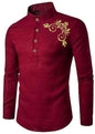 Deemoon MenS Full Sleeve Short Kurta Shirt With A Trendy Mandarin Collar Crafted From A Premium Cotton Blend For Comfort Ideal