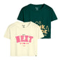 Kyda Kids 100% Cotton Crop Top For Girls - Printed Half Sleeve Stylish Tshirt, Regular Fit Tops For Girl - Pack Of 2