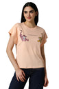 Allen Solly Women Regular Fit Printed Graphic Casual Cotton T-Shirt