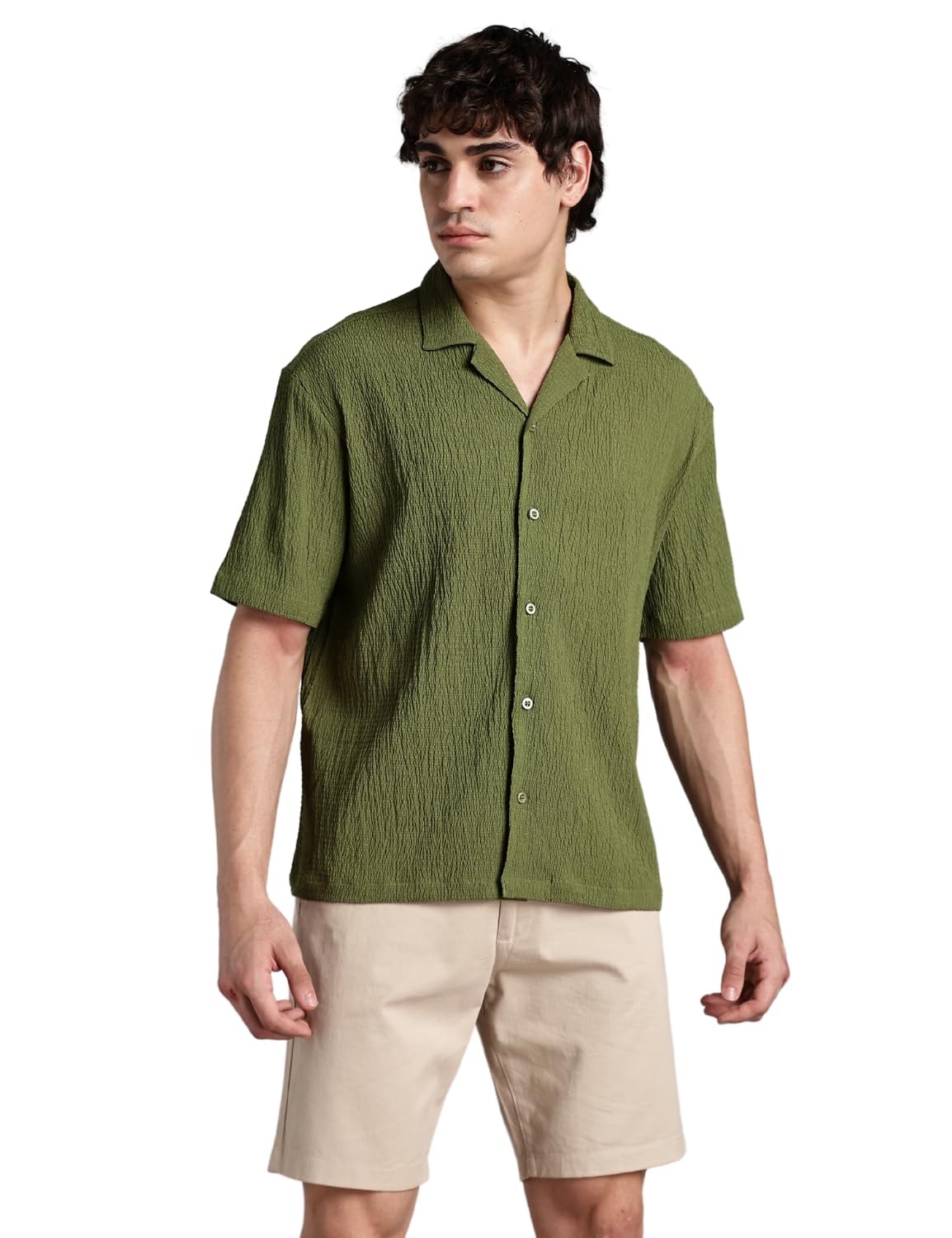 Fyltr MenS Solid Regular Fit Shirt (Fylss25Ms-1317_Olive Drift