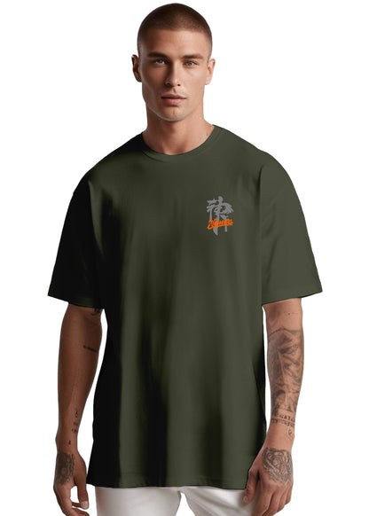 Peppyzone Mens Oversized Fit T-Shirt (PZ-OST-Trendy50_Olive