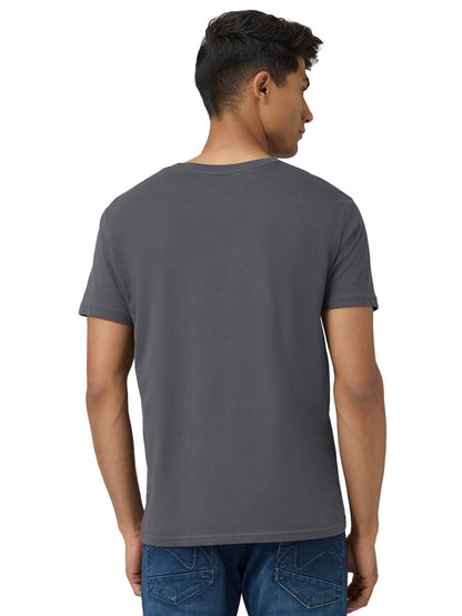 XYXX Mens Solid Regular Fit T-Shirt (XY_CR15_Tshirt_1_Dark Grey