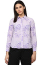 Allen Solly Women Printed Casual Cotton Polyester Full Sleeve T-Shirt