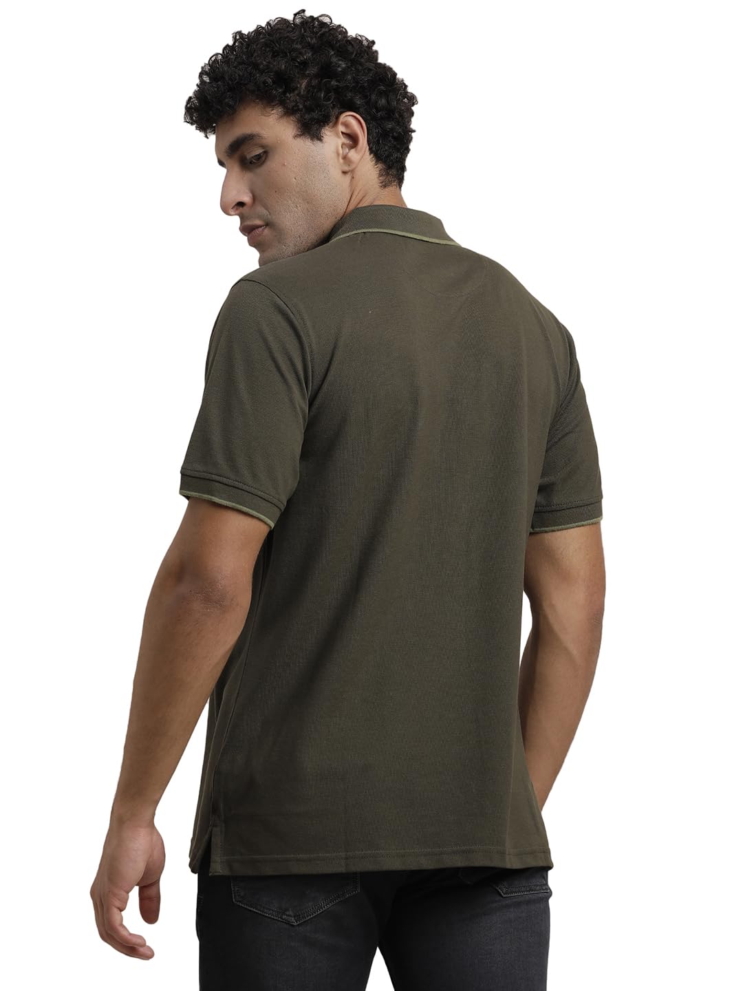 Turtle Men Poly Cotton Solid Grey Polo Tshirt