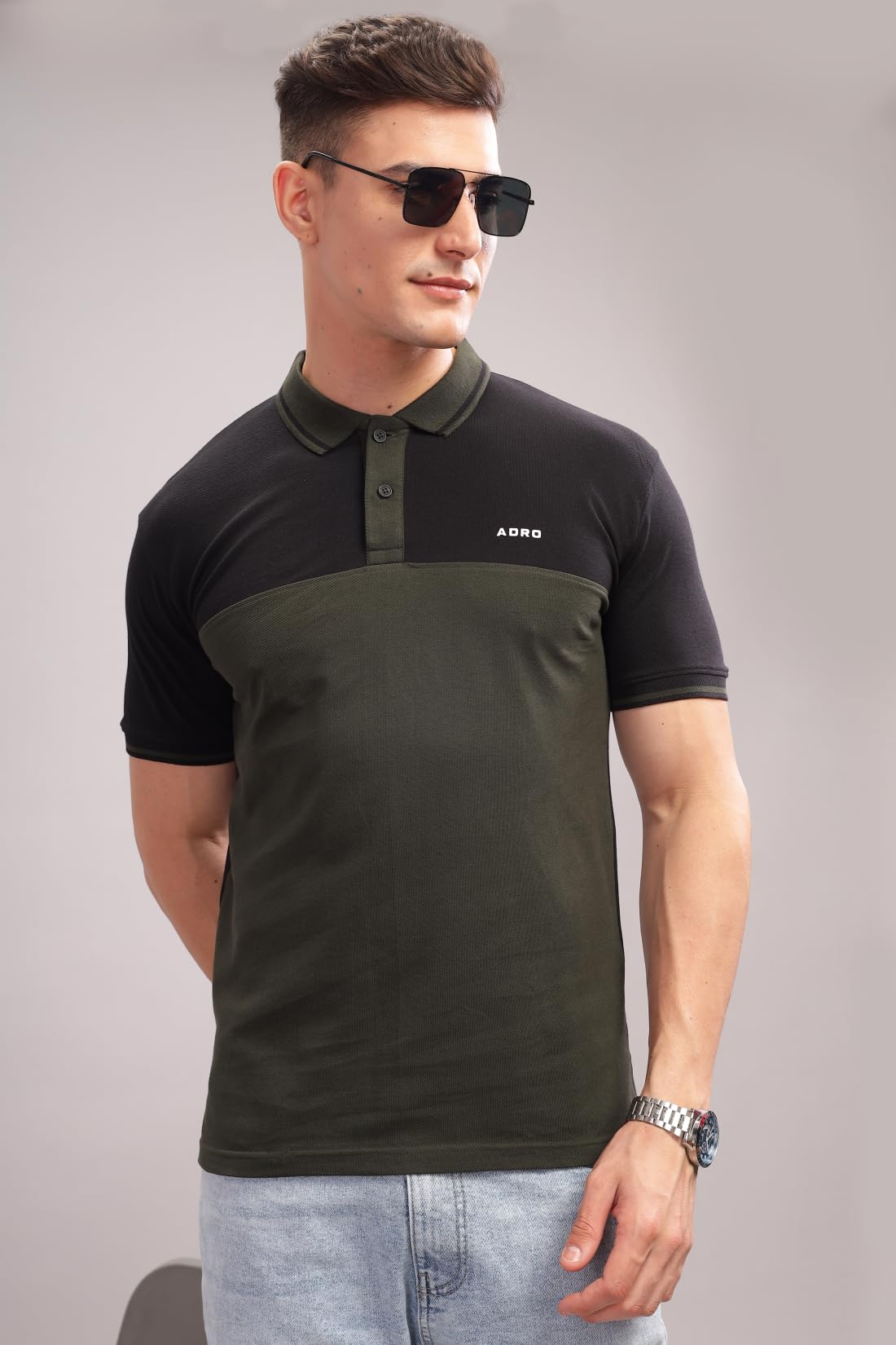 ADRO Regular Fit Polo Tshirt in 100% Cotton Multi Color Polo Also in Plus Size_PN24-L1-BLOL