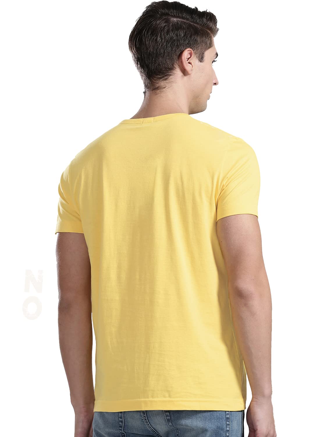 ADRO No Rules No Limits Mens Printed T-Shirt (RNR-M-LIM-LY_Light Yellow)