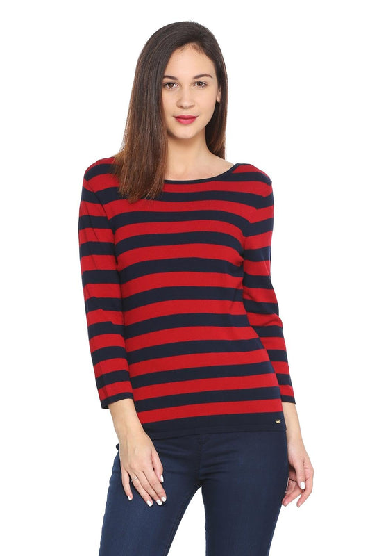 Allen Solly Women Regular Fit Striped Casual Top
