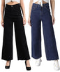 Kotty Women Flared High Rise Multicolor Jeans (Pack Of 2)