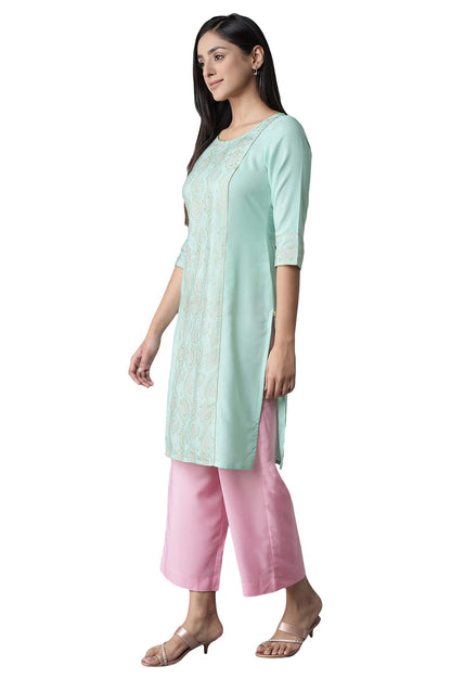 Aurelia Women's Polyester Kurta-Straight Culotte