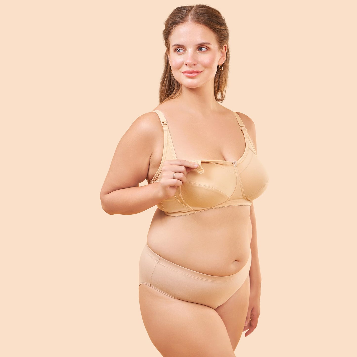 Enamor Innovations Eco-Melange Cotton, Womens Nursing Bra - Sectioned Lift and Support, Non Padded, Wirefree, High Coverage - M