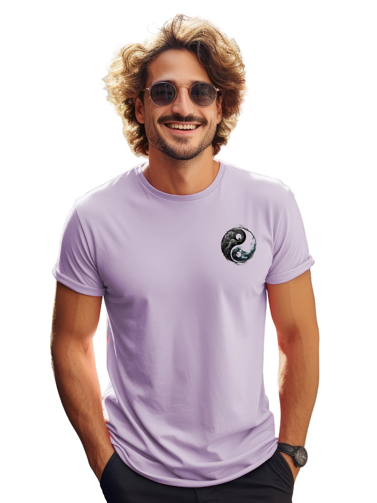 ADRO T-Shirts for MenChest Printed T-Shirt for MenCotton Tshirt for Men|RN24-STICK-YONG-PU