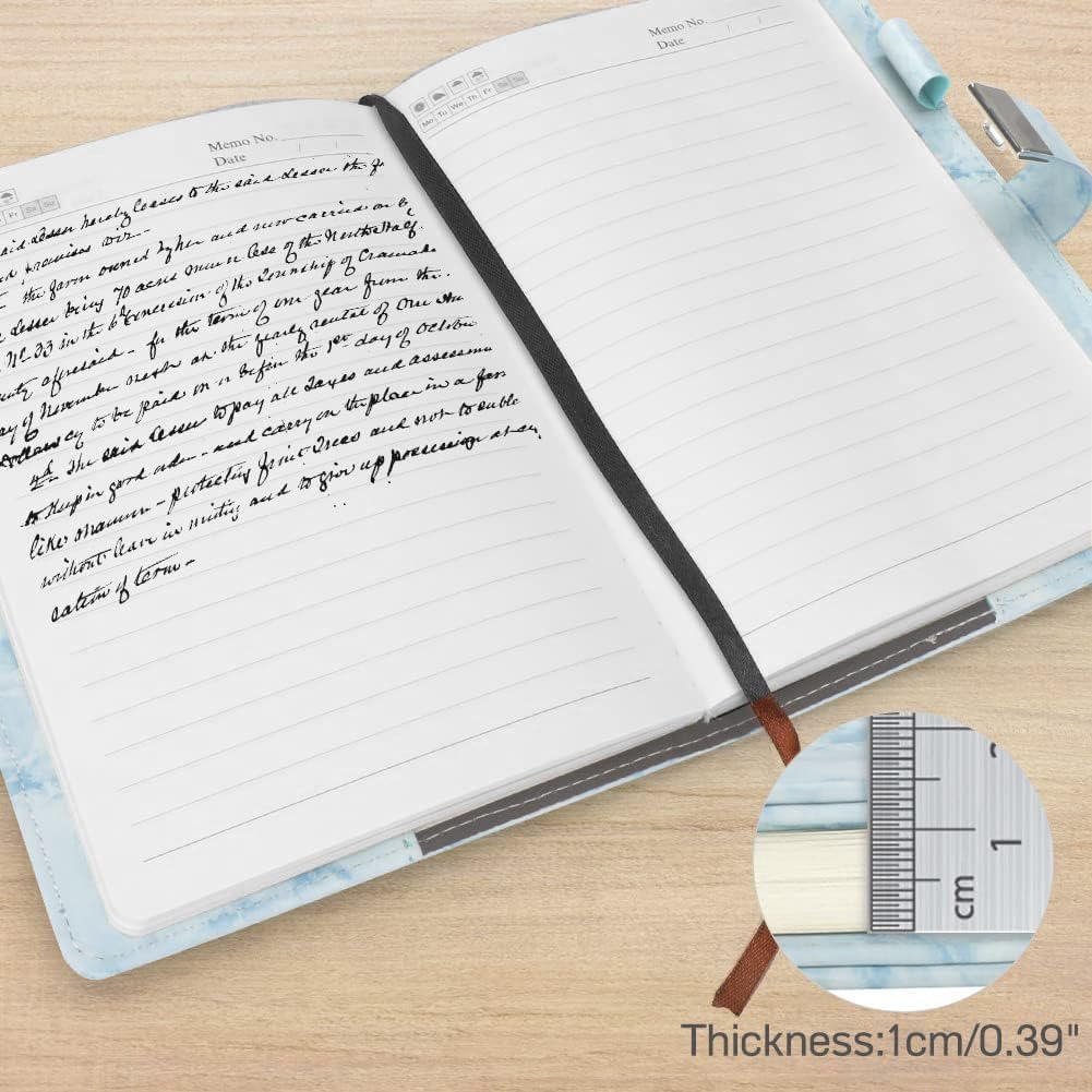 AccuPrints Marble Pattern Lock Diary Writing Notebook,A5 Fancy PU Leather Planner, Personal journals Combination Lock Secret,Gif