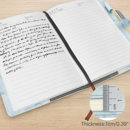 AccuPrints Marble Pattern Lock Diary Writing Notebook,A5 Fancy PU Leather Planner, Personal journals Combination Lock Secret,Gif