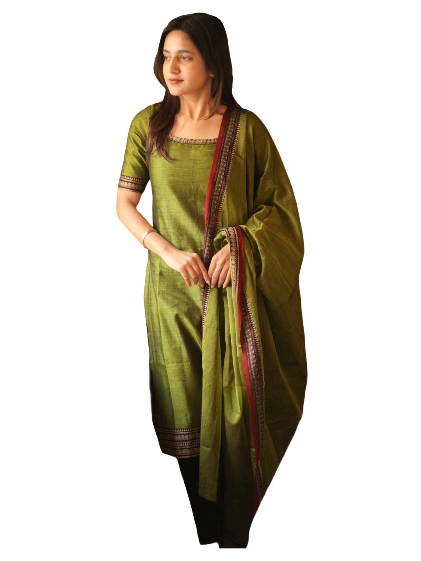 Anni Designer WomenS Rayon Viscose Straight Solid Kurta With Dupatta (Danshi Mehandi_Xxl_Mehandi_Xx-Large)