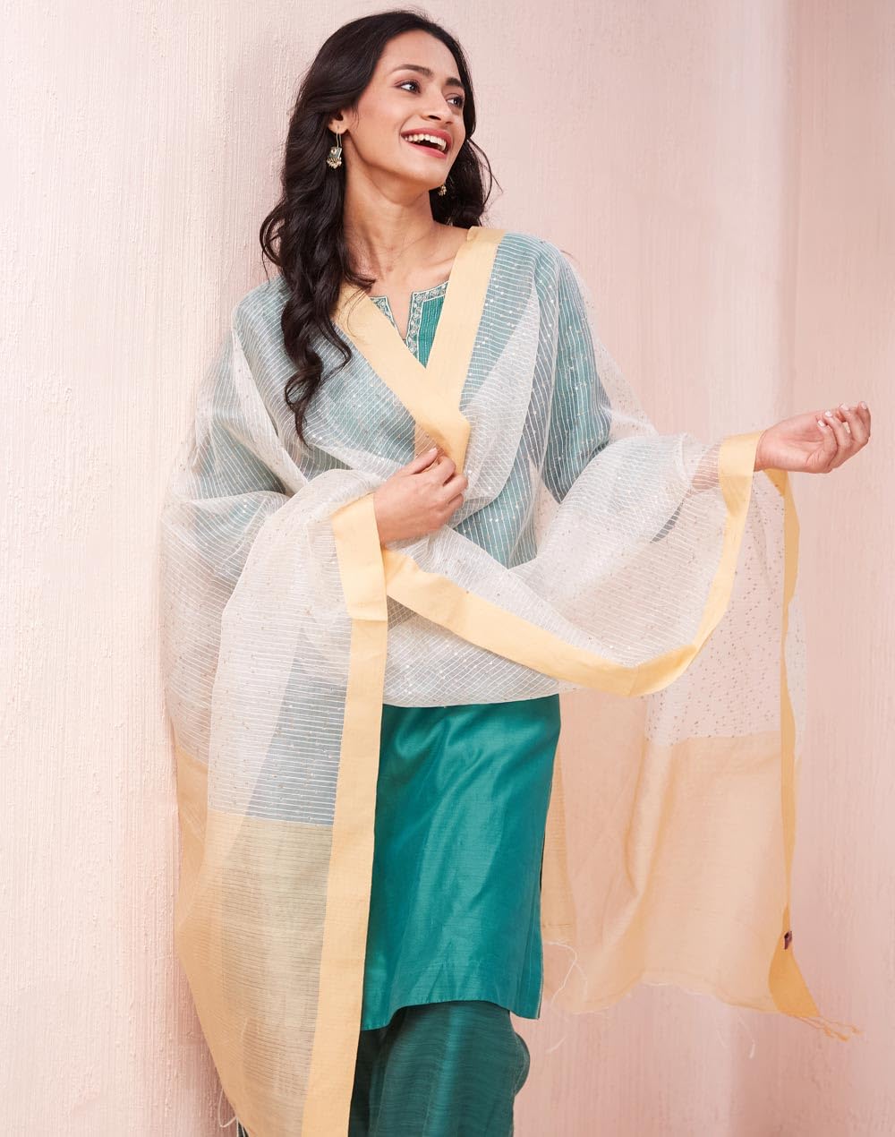 Fabindia Natural Cotton Silk Hand Woven Dupatta