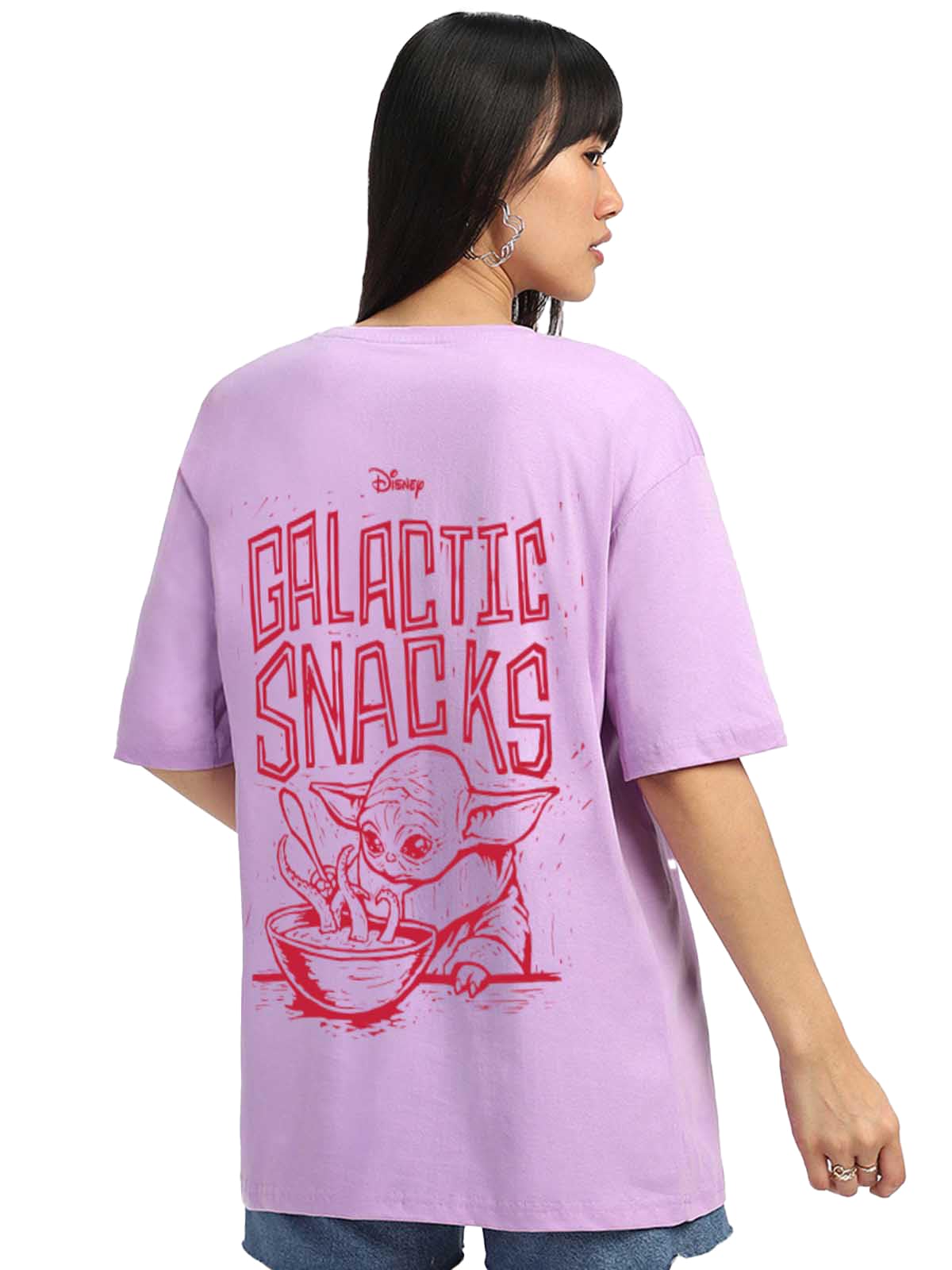 Juneberry Pure Cotton Oversized Loose Fit Drop Shoulder Official Star Wars Merchandise Cool & Latest Graphic Printed Round Neck