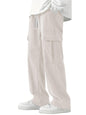 Greciilooks Cargo Joggers For Men  Cotton Loose Fit Utility Pants With 6 Pockets | Durable Outdoor & Hiking Trousers Cream