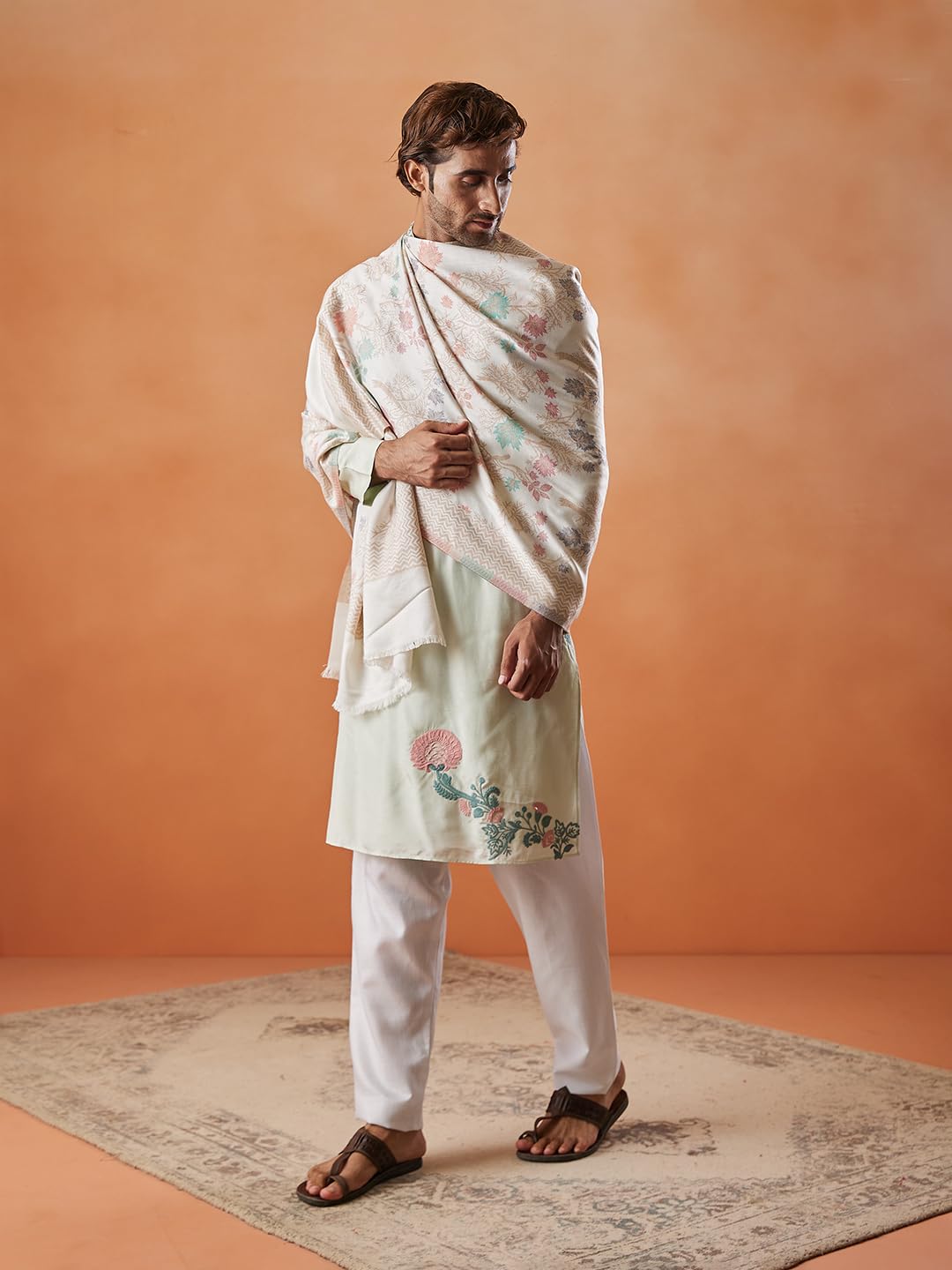 Pashmoda Men Shalimar Kaani Stole (Size 71x203 cm)