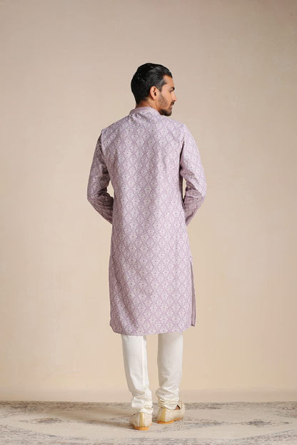 Manyavar Kurta Set For Men, Full Sleeves Mandarin Collar Ethnic MenS Kurta Set For Engagement, Wedding, Party Blended Cotton Pr