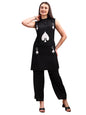 Womanista Womens Viscose Rayon Solid Regular Set (Co-ords_9163_Black