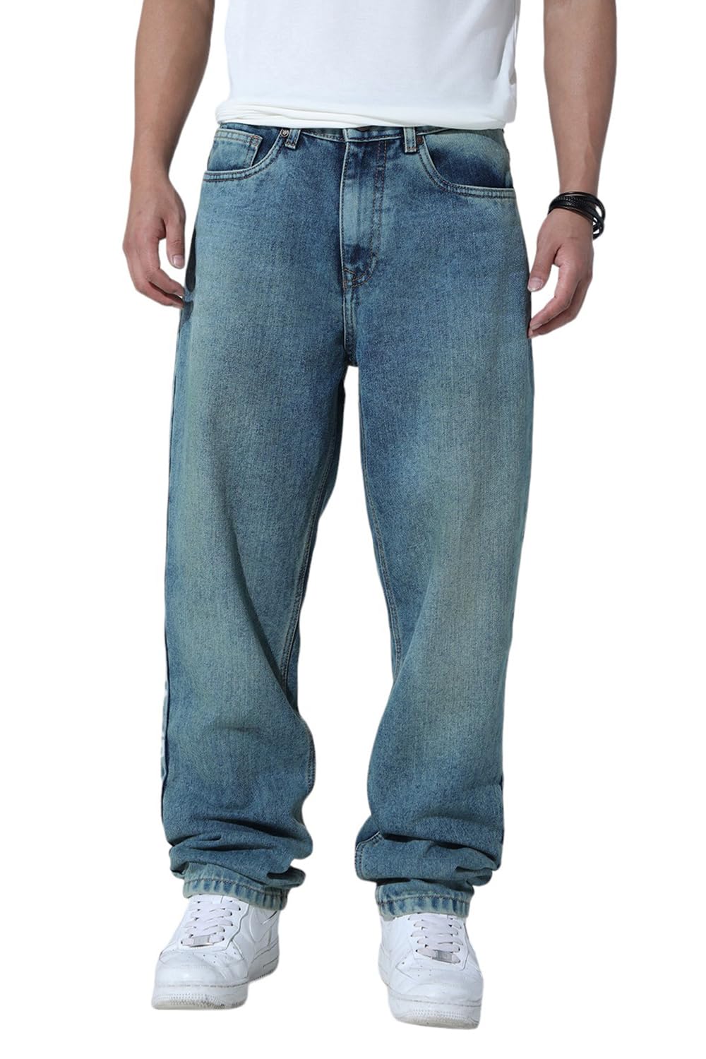 Hubberholme Men Blue Cotton Straight Fit Casual Jeans