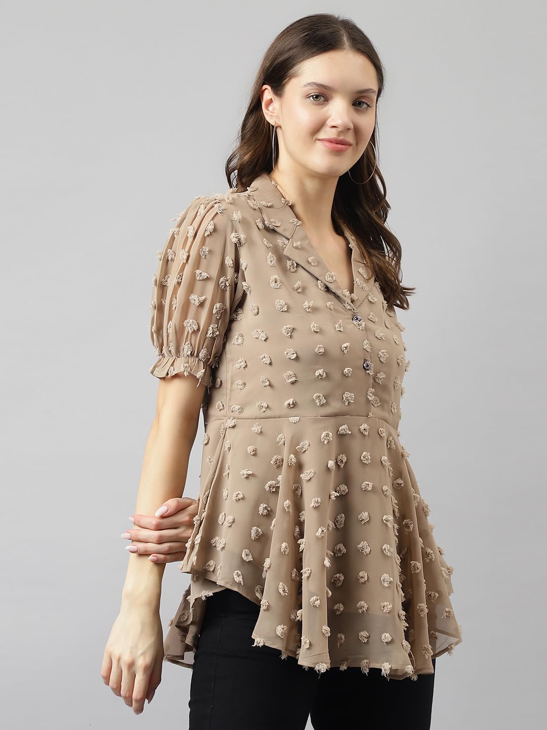 TOOCHKI Womens Regular Fit Shirt (TOOCHKI123-TP_Beige