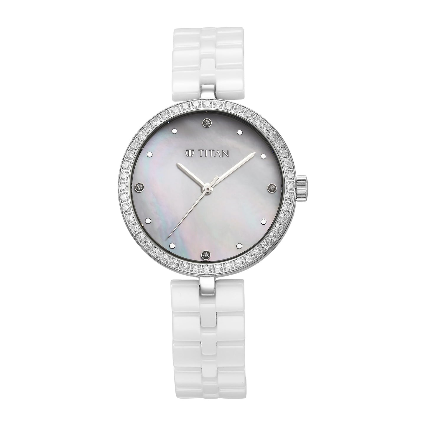 Titan Analog Watch For Women, Pearl White, Modern