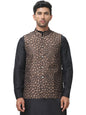 Jompers Mens Embroidered Silk Blend Nehru Jacket