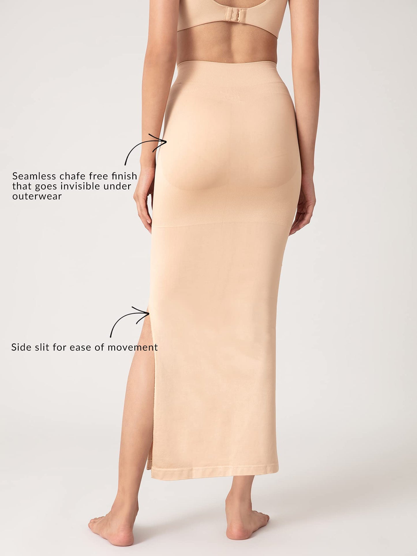 NYKD Seamless Spandex Saree Shapewear for Women PetticoatPeticote Saree Shapewear, NYSH01, Skin(Cuban Sand)