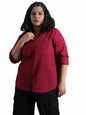 High Star WomenS Solid Classic Fit Shirt (Hswshw23509P_Rd_Red