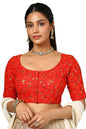 Soch Womens Red Georgette Embroidered Blouse with Sequins