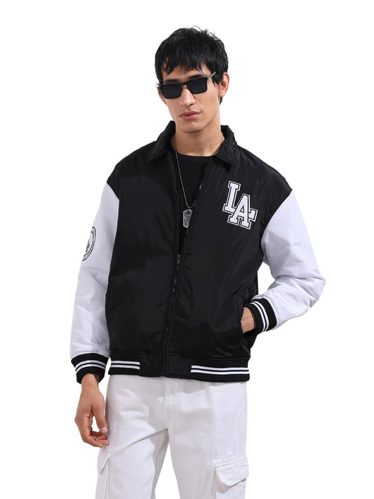 The Indian Garage Co Mens Relaxed Fit Applique Varsity Sweater
