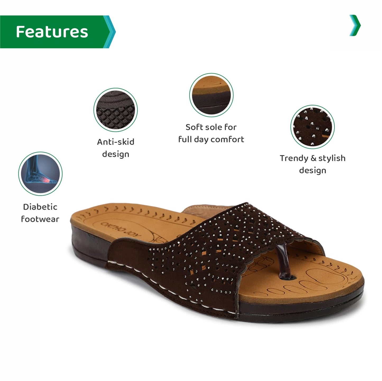 Ortho Joy Doctor Fancy Slipper For Women || Orthopedic WomenS Slipper || Regular Wear Slippers For Women