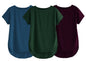 Fabricorn Combo Of Three Plain Bottle Green, Airforce Blue And Wine Round Neck Up And Down Cotton Tshirt For Women (Bottle Green