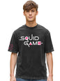 Bewakoof Official Squid Game Merchandise Squid Game Mens Graphic Print Oversized Fit Half Sleeve Round Neck Cotton Jersey T-Shi