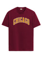 ADRO Mens T Shirt Urban Style Tshirt Printed with Chicago Design Cotton & Eye Catching Print Stylish T-Shirt for Men Maroon Tshi