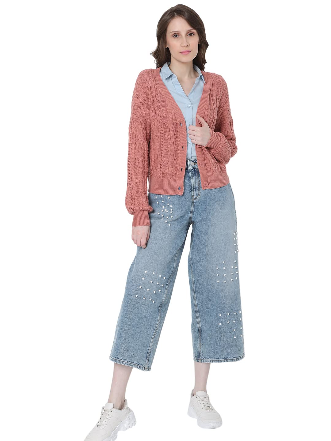 Vero Moda Regular Fit Sweater (10268011_Old Rose_Xl)