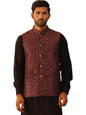 Jompers Mens Embroidered Silk Blend Nehru Jacket