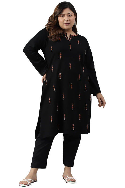 W for Woman for Women Acrylic Embroidered Winter Kurta