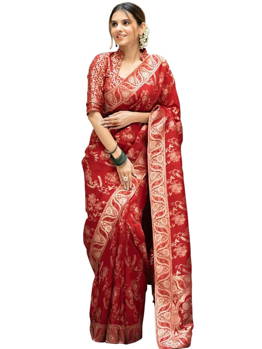 Sugathari Womens Banarasi Saree Pure Kanjivaram Silk Soft new ladies 2024 Design Wear Pattu Sarees Latest Cotton Party Sari col