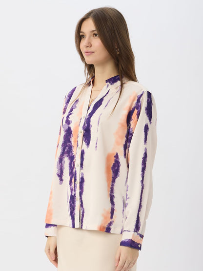The Souled Store Satin Shirt: Nebula Women & Girls Long Sleeve Collared Neck Button Down Relaxed Fit Cotton Shirts