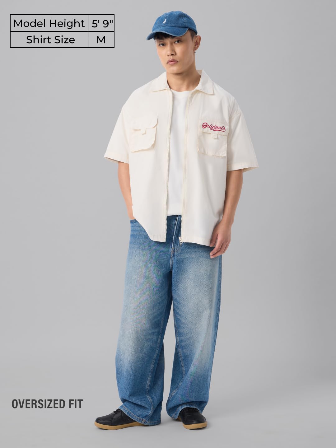 The Souled Store Solids : Off-White Men and Boys Long Sleeve Collared Neck Button Down Regular Fit Cotton Utility Shirts