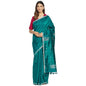 Fabindia Women Silk Jamdani Sari Teal_Freesize